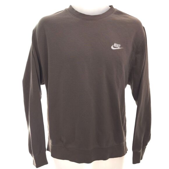 Vintage Nike Sweatshirt Mens Large Olive Crew Neck Sweater Swoosh - Picture 2 of 13